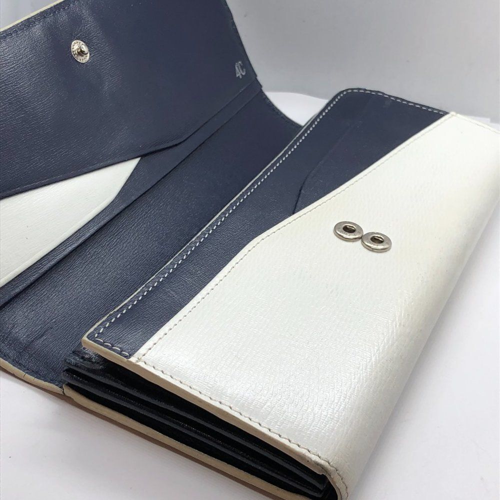 Authentic 4°C Black & White Leather Long Designer Wallet - Picture 8 of 11